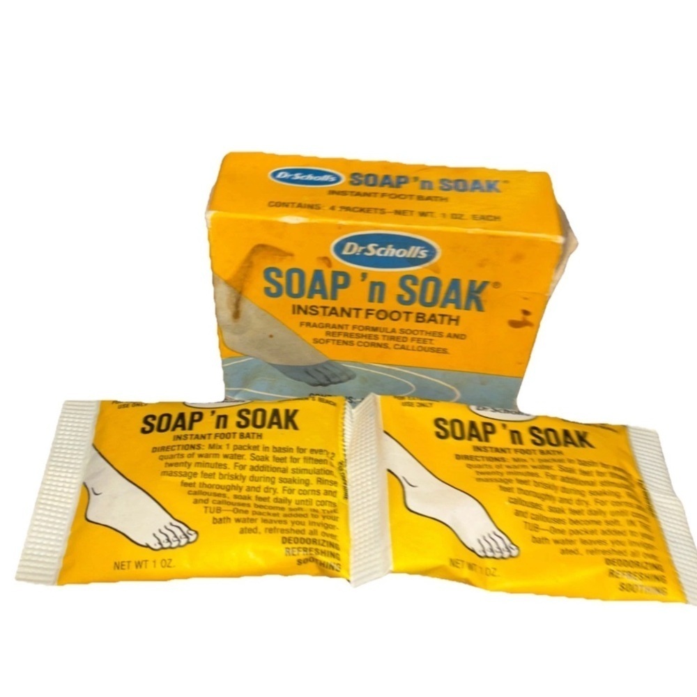 Dr. Scholl's Soap 'n Soak Instant Foot Bath 2 pack 1976 vintage